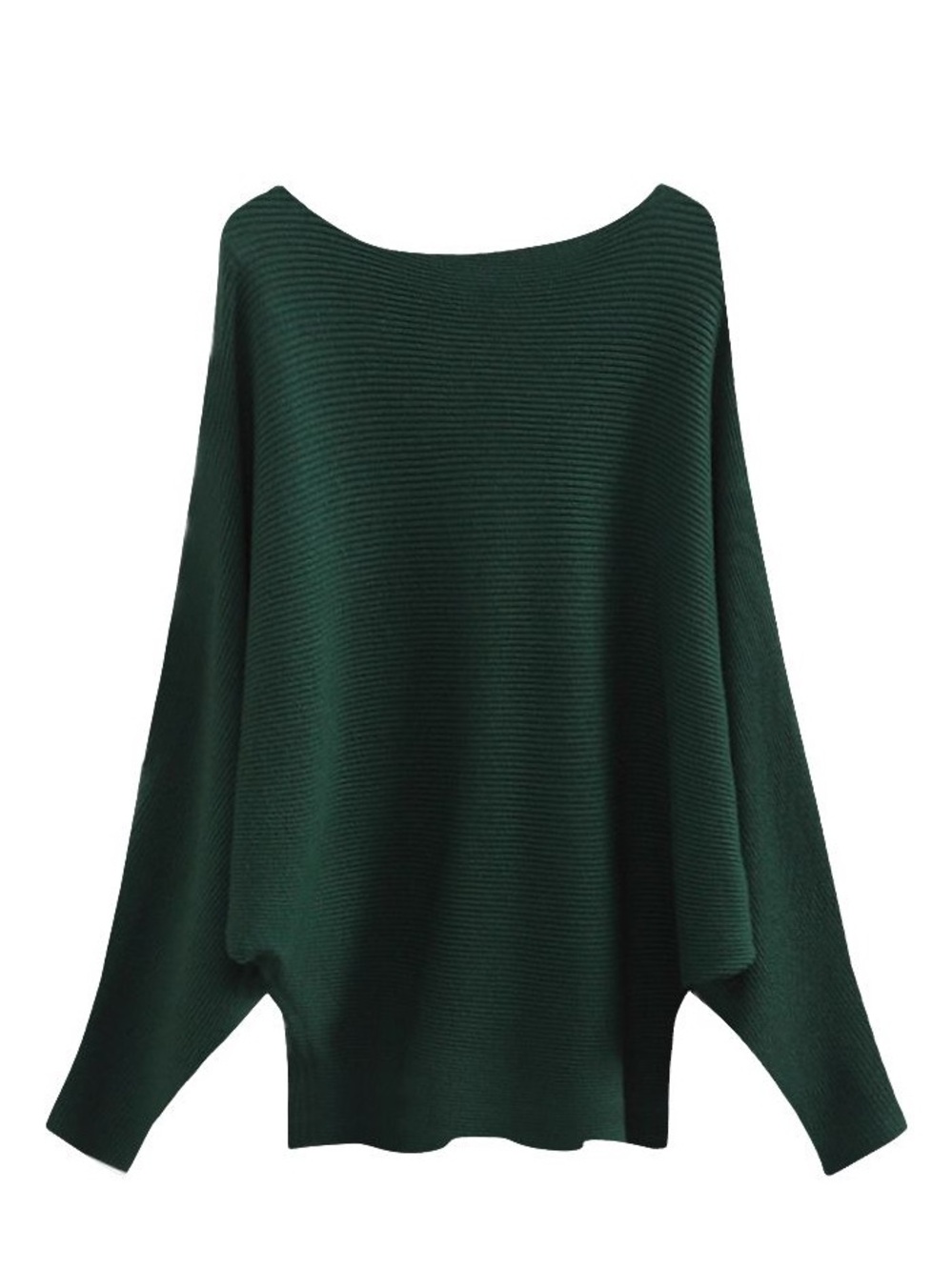 Chicwish Green Women's Boatneck batwing Sweater